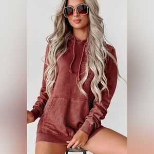 Mineral Wash Hoodie - Brick